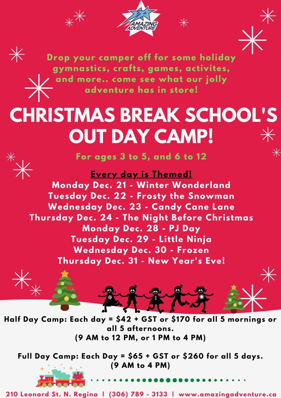 Christmas Break Schools Out Daycamps Amazing Adventure